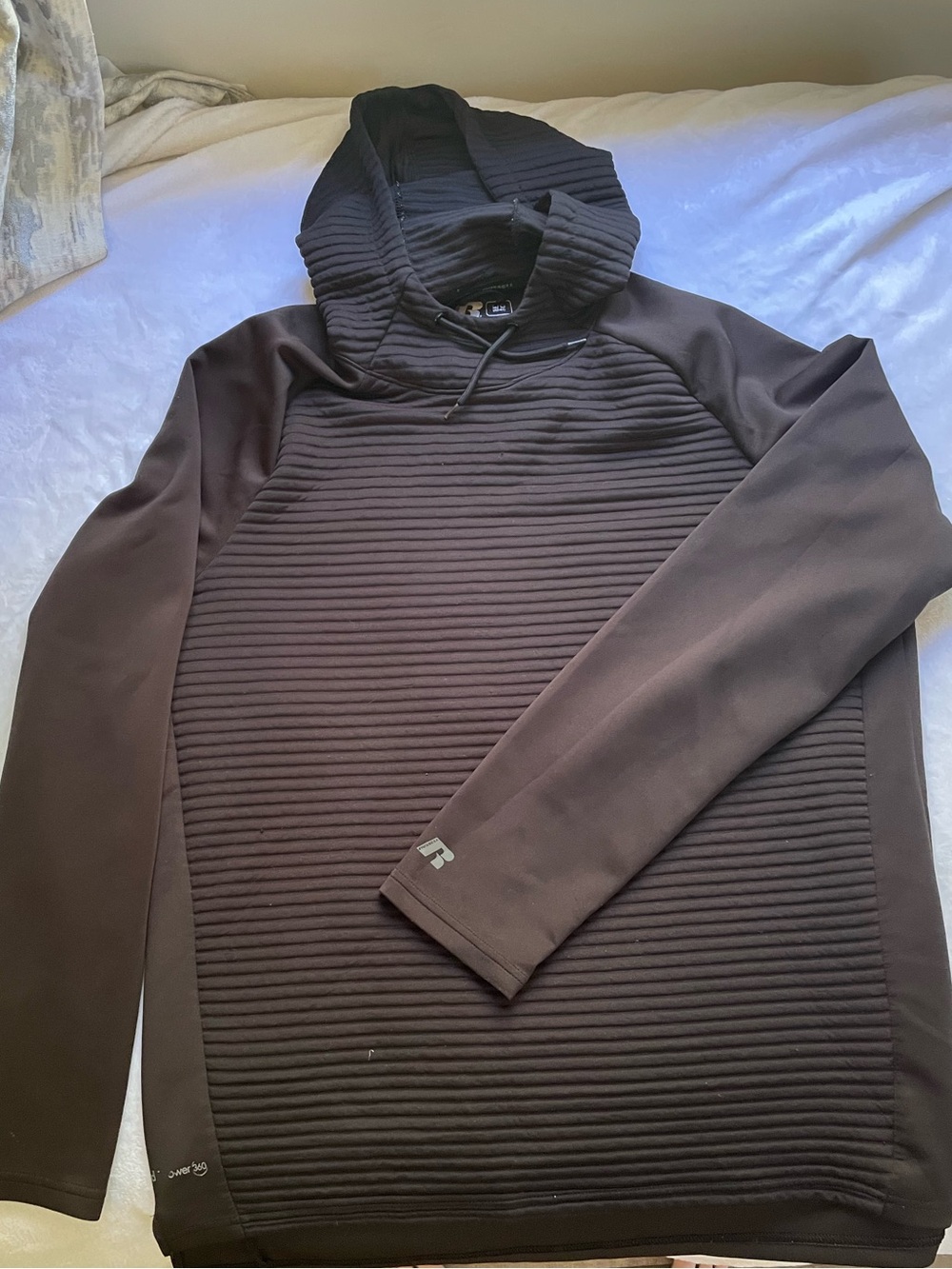 Russell Athletic Men's Black Ribbed Hoodie